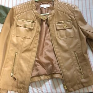 Tan leather jacket